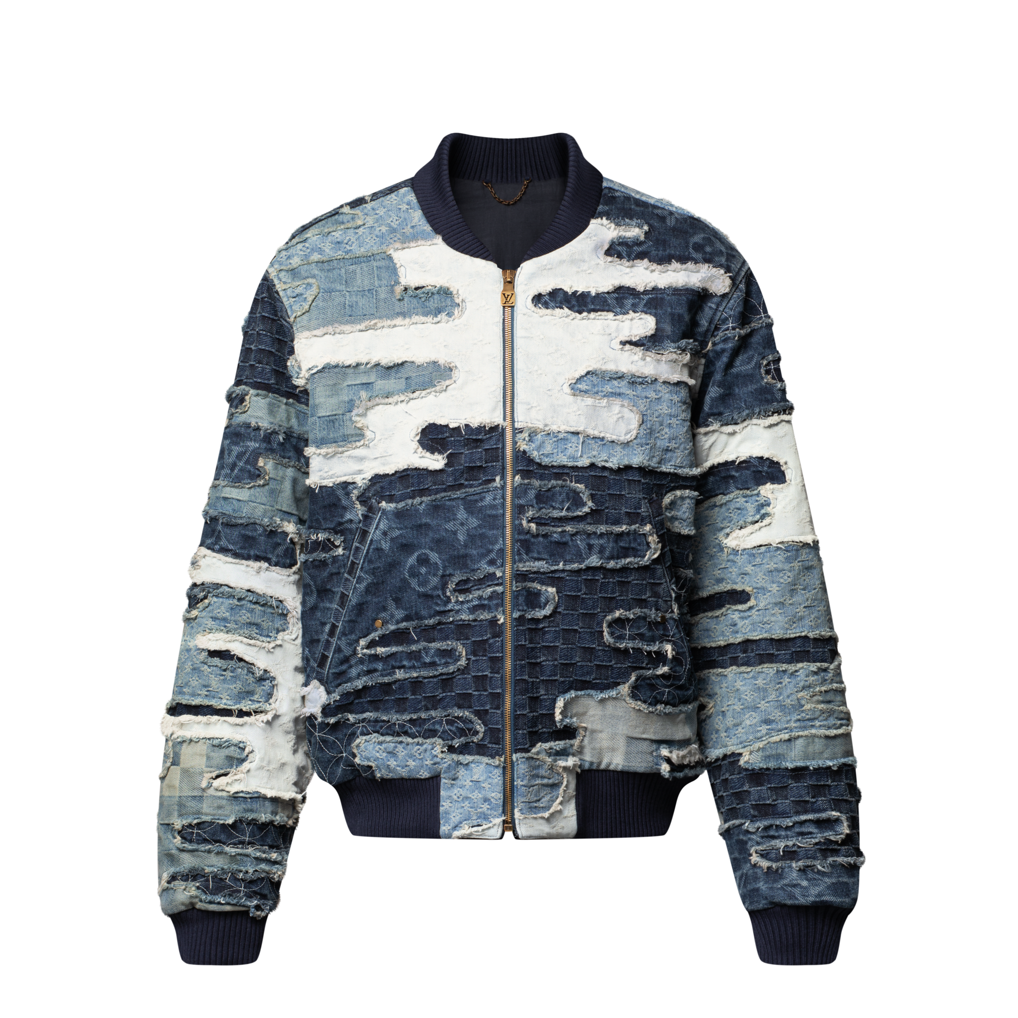 シックな Louis Vuitton クロップド デニム ボンバージャケット Patchwork Denim Bomber Jacket - Ready-to-Wear | LOUIS VUITTON